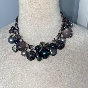 HANDMADE CHEROKEE NATION HAND STRUNG WATERFALL CHOKER W/ multi colored gemstones